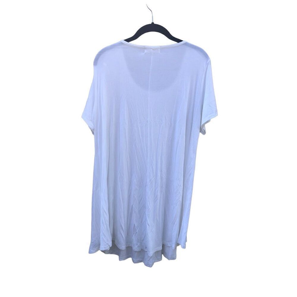 Larace Women's White Short Sleeve Scoop Neck Tunic Size Extra Large